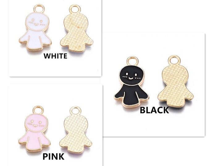 6pcs 20x12mm cute doll metal with enamel-pls pick a color