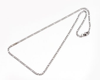 Wholesale  6pc of  19.7 inches stainless steel Mother Son Figaro link chain necklaces -3074e