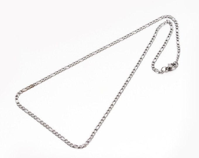 Wholesale  6pc of  19.7 inches stainless steel Mother Son Figaro link chain necklaces -3074e