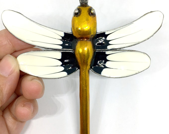 1pc 110x100 large metal with enamel dragonfly pendant-bb66