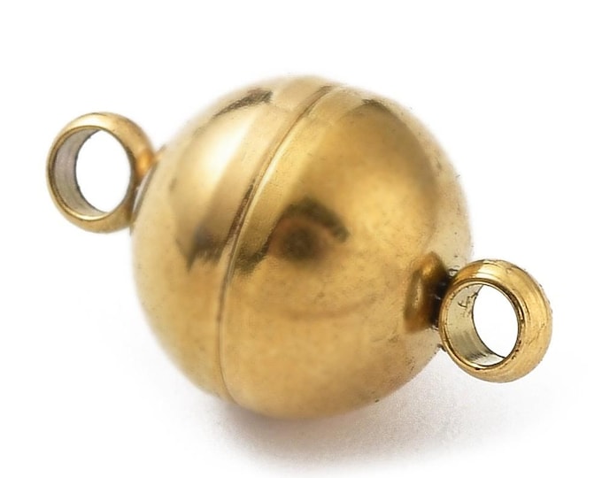 1 pc Stainless Steel Magnetic Clasp in antique gold finish- 13.5x8mm