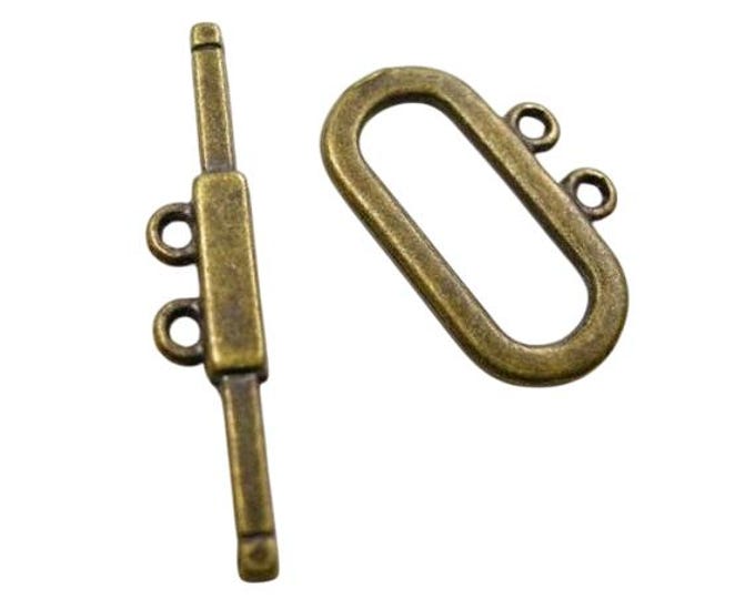 6 sets antique bronze finish toggle clasps-3627