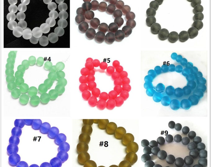 1 of 13 inch strand 12mm glass frosted glass beads-about 29 beads-pls pick a color