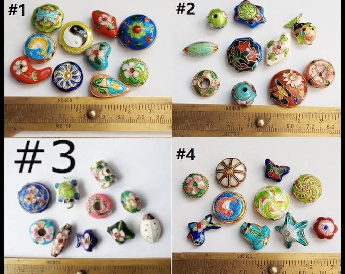 10pcs mix pattern cloisonné finding beads lot LL1416-pls pick your lot