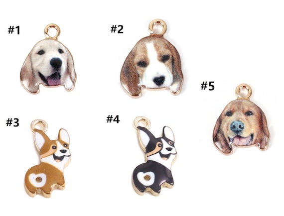 4pc small zinc alloy  with enamel dog charm/pendant(corgi,Hound Dog,Labrador Retriever Dog) -pls pick a style