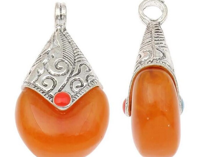 1pc 40x21mm Resin Zinc Alloy Pendant-8548n