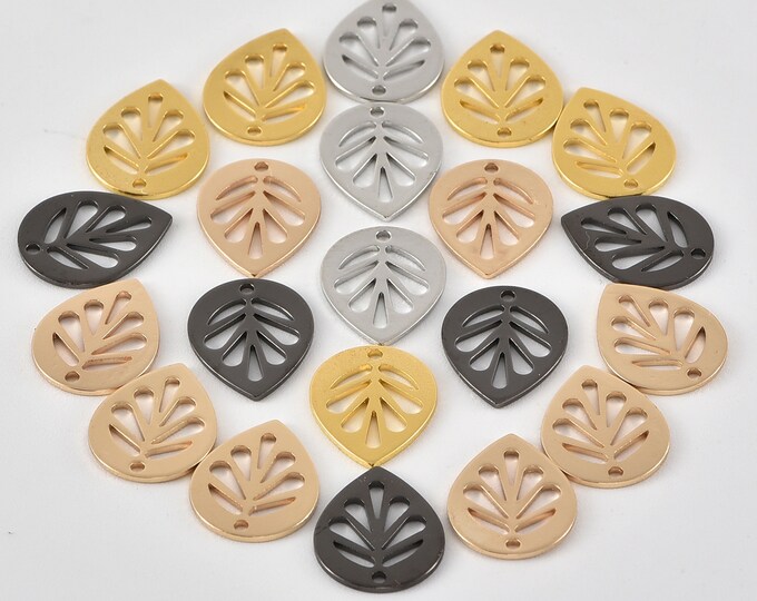 8pc 14x11mm brass made leaf pendant R172-Pls pick a color