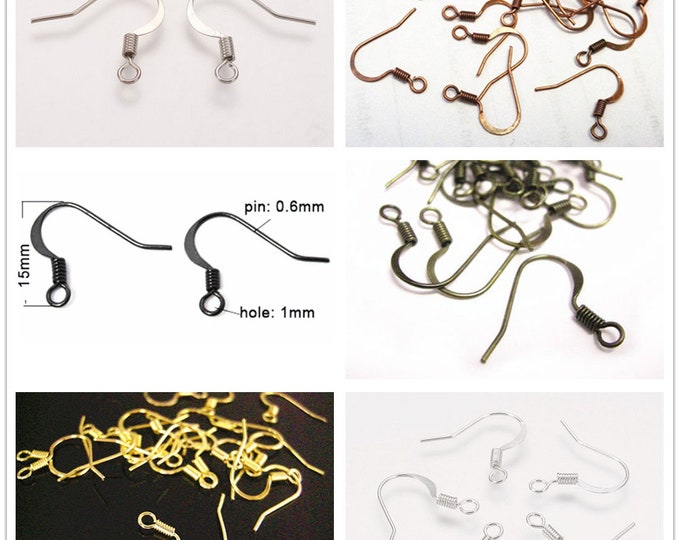 50pc  brass made nickel safe earring hooks-pls pick  a color