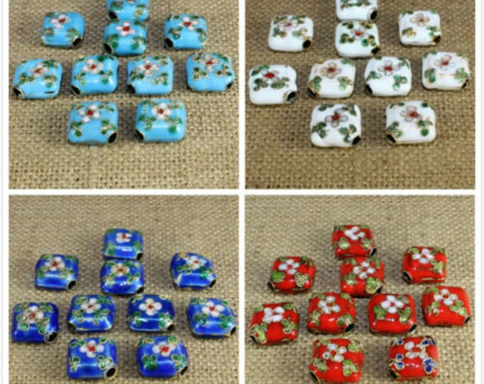 2pc 15mm Rhombus shape handmade  Cloisonne Beads-pls pick your color