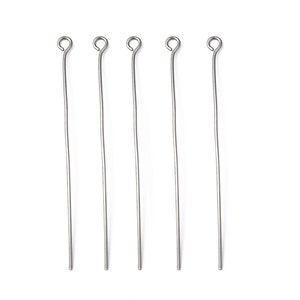 100PC Stainless steel eye pins 0.7mm thickness- pls pick a length
