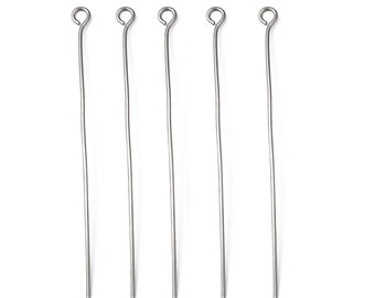 100PC Stainless steel eye pins 0.7mm thickness- pls pick a length