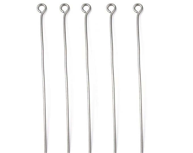 100PC Stainless steel eye pins 0.7mm thickness- pls pick a length