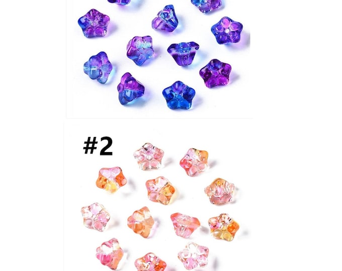 20pc 10X7mm  Electroplate Glass Beads in Trumpet Flower Shape-  Pls pick a color