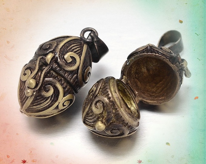 2pc antique finish metal brass prayer boxes-FH111-pls pick a color