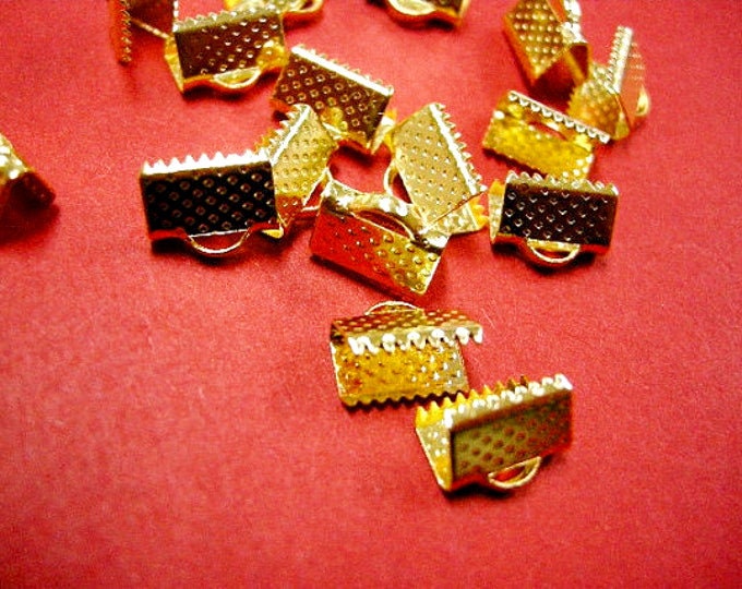 24Pc gold finish Ribbon End 10x7mm-4601