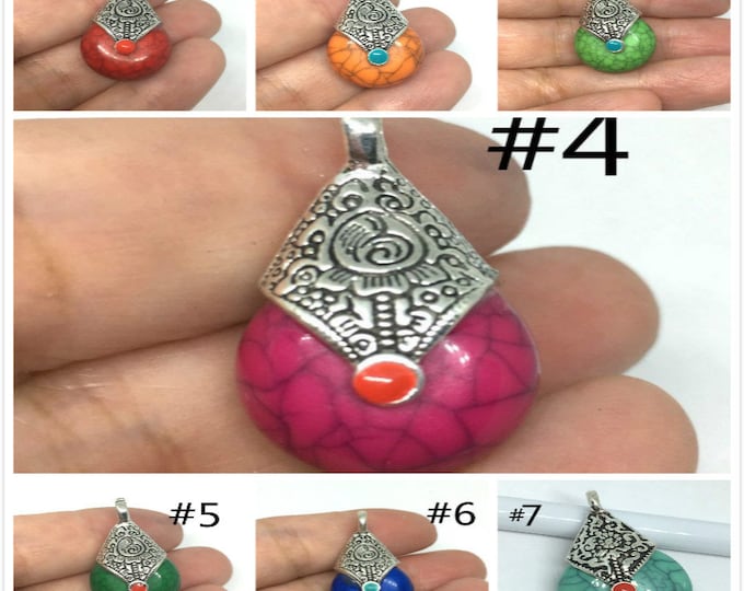 1pc 28x16mm Resin Zinc Alloy Pendant-pls pick a color