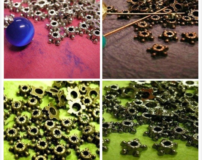 24pc 6mm  metal bead cap-pls pick a color