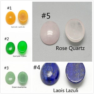 4pc 14x10mm Dyed Oval Natural Gemstone Cabochons-pls pick a style