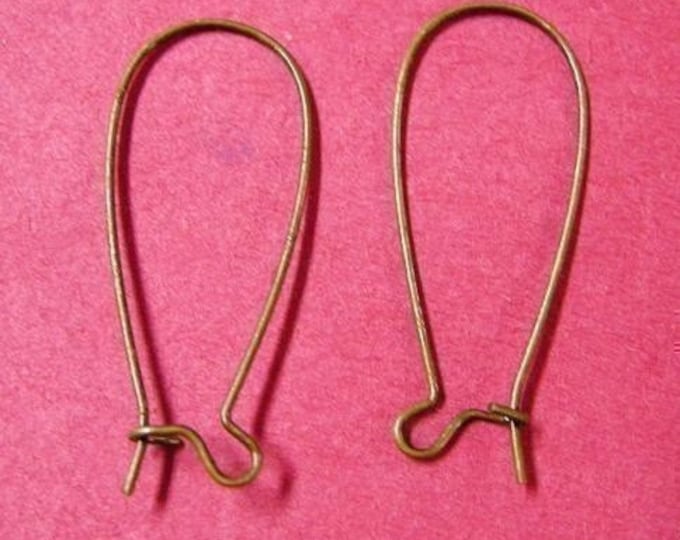 20pc brass made antique bronze finish kidney earring wires-1865