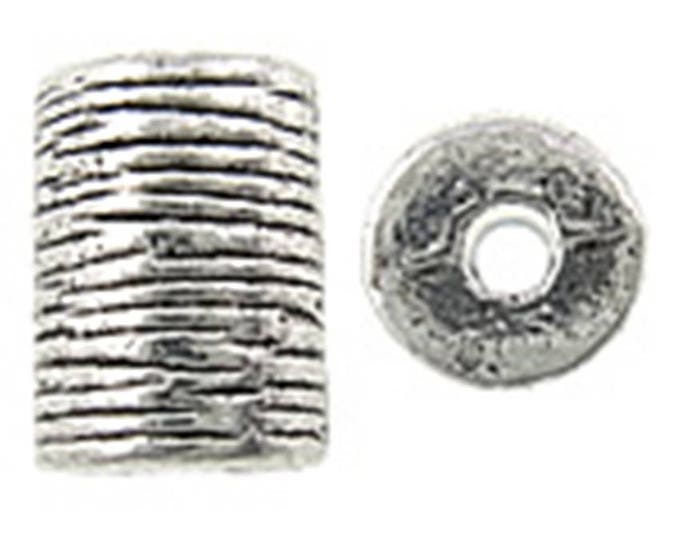 20pc 8x6mm antique silver finish tube style metal beads-2586B