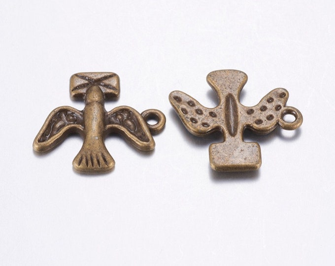 10pcs 20x18mm antique bronze finish pigeon pendants-S544