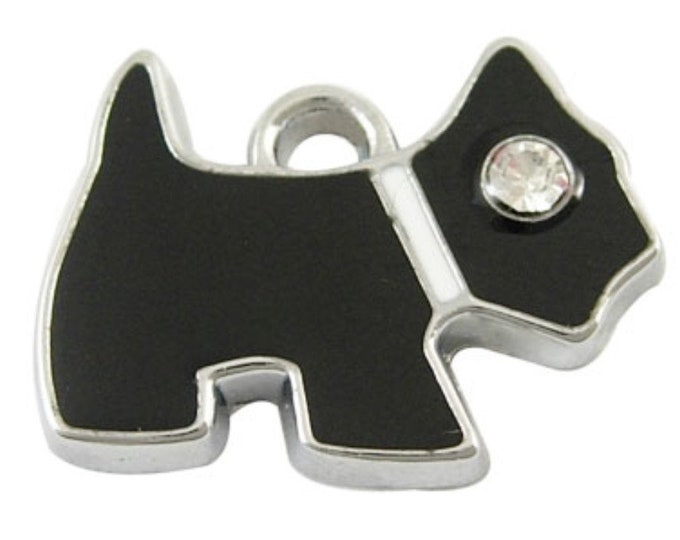 6pc  20x16mm dog metal with enamel pendants-bak140p