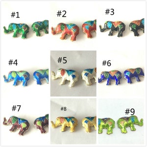 2pc 31x19mm  handmade  Cloisonne elephant Beads-pls pick your color