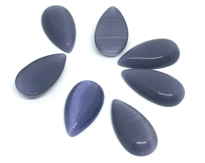 10pc 20x11mm teardrop shape cat eye glass cabochons-bak104