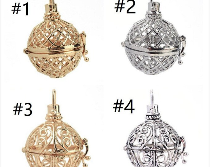 2pc brass made prayer box cage pendant-pls pick a style and color