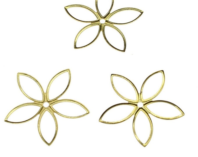 20pc 17mm gold finish bendable flower shape links-TAB78