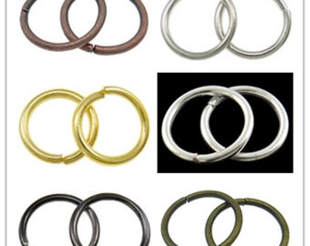 25pc 20mm large metal  jump rings, 2mm thickness-pls pick your color