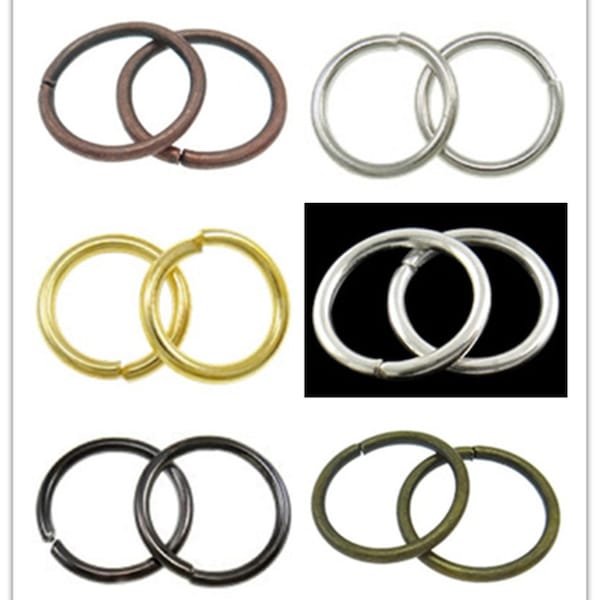 25pc 20mm large metal  jump rings, 2mm thickness-pls pick your color