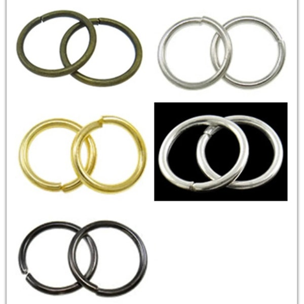 50pc 14mm metal  jump rings, 1mm thickness-pls pick your color