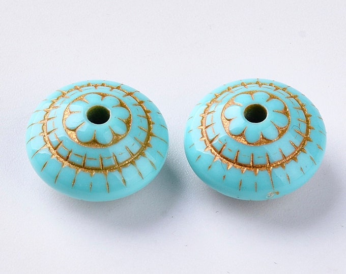 15pc 14x8.5mm plated flat round acrylic beads-10925