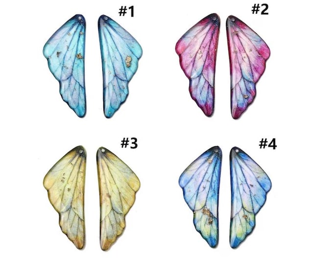 2pcs set resin made insect wing charms 41x16.5mm-pls pick a color
