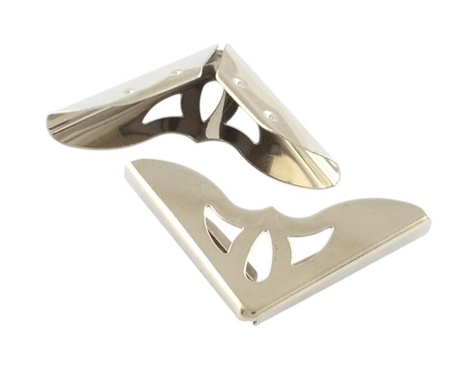 20pc Book Scrapbooking Albums Menus Folders Corner Protectors in  31mm- platinum look