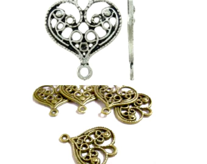 10 pc antique  finish metal fancy connectors/pendants-pls pick a color