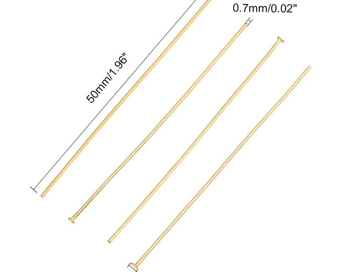50PC Stainless steel head pins 2" gold finish