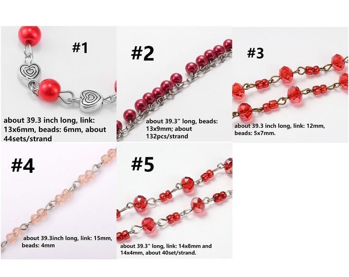 39 inch strand Handmade Round Glass Pearl Beads Chains-pls pick a style