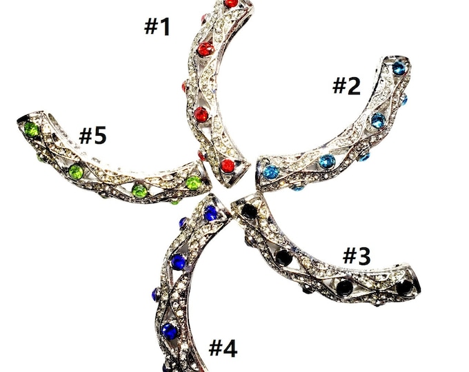 1pc Alloy Rhinestone Tube Bead-pls pick a color