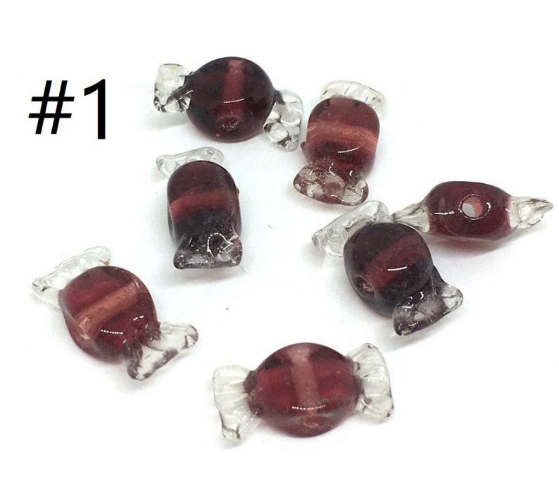 Pls pick a color 15pc 16x8mm candy shape lampwork glass beads