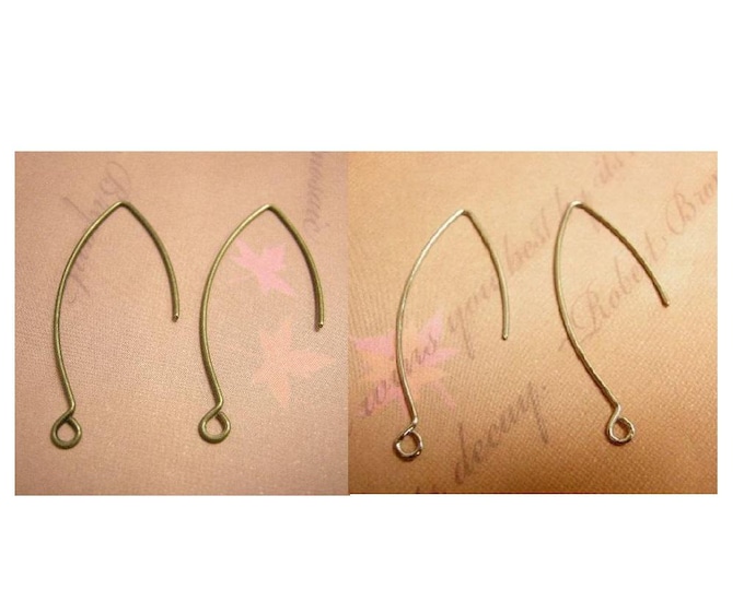 20pc Antique Finish Earring Wires – Vintage Style  Hook Findings – Choose Your Color!