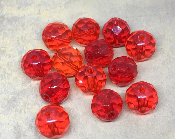 25pc 8mm round facted glass beads-7111