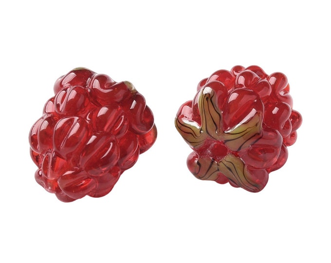 1pc 16x12mm handmade Dark Red raspberry lampwork glass beads-R701