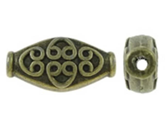 10pc 14.5x7mm antique bronze  finish metal  beads-1028F