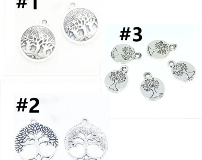 10pcs antique silver finish metal tree of life pendants-pls pick a style