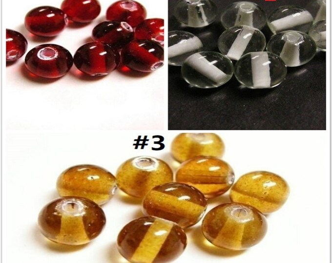 50pc 8mm powdered round glass beads-pls pick a color