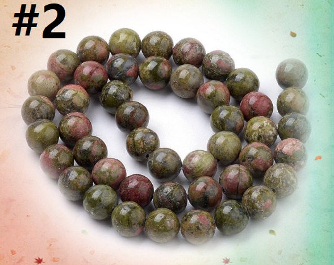 15 inch strand  Unakite round beads -Pls pick a size