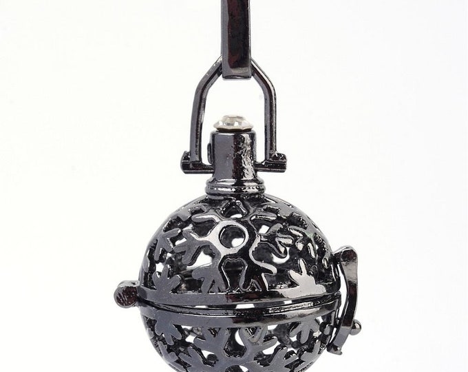 2pc gunmetal finish metal prayer box pendant-4m50