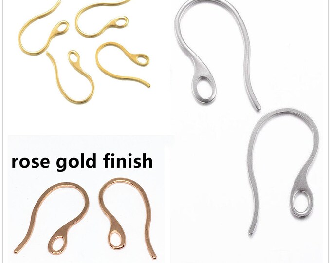 10pcs (5 Pairs) 304 Stainless Steel Earring Hooks – Choose Your Color – Hypoallergenic French Wire Findings